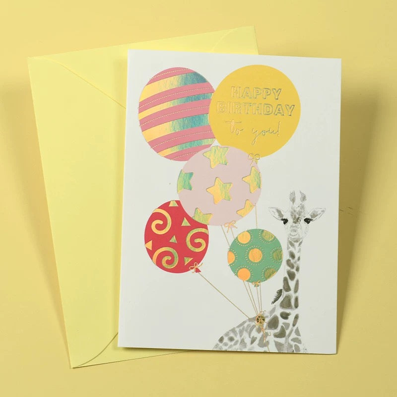 Giraffe birthday card