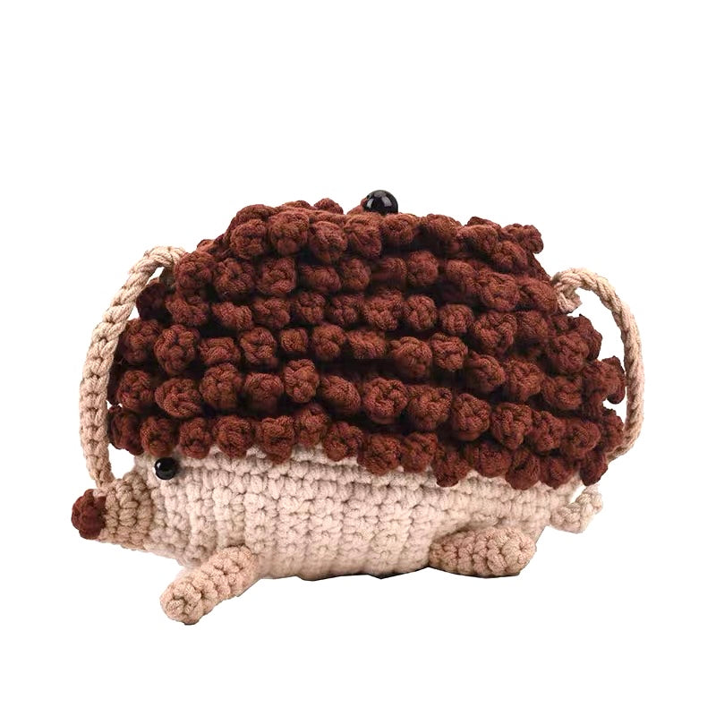 Crochet hedgehog crossbody bag