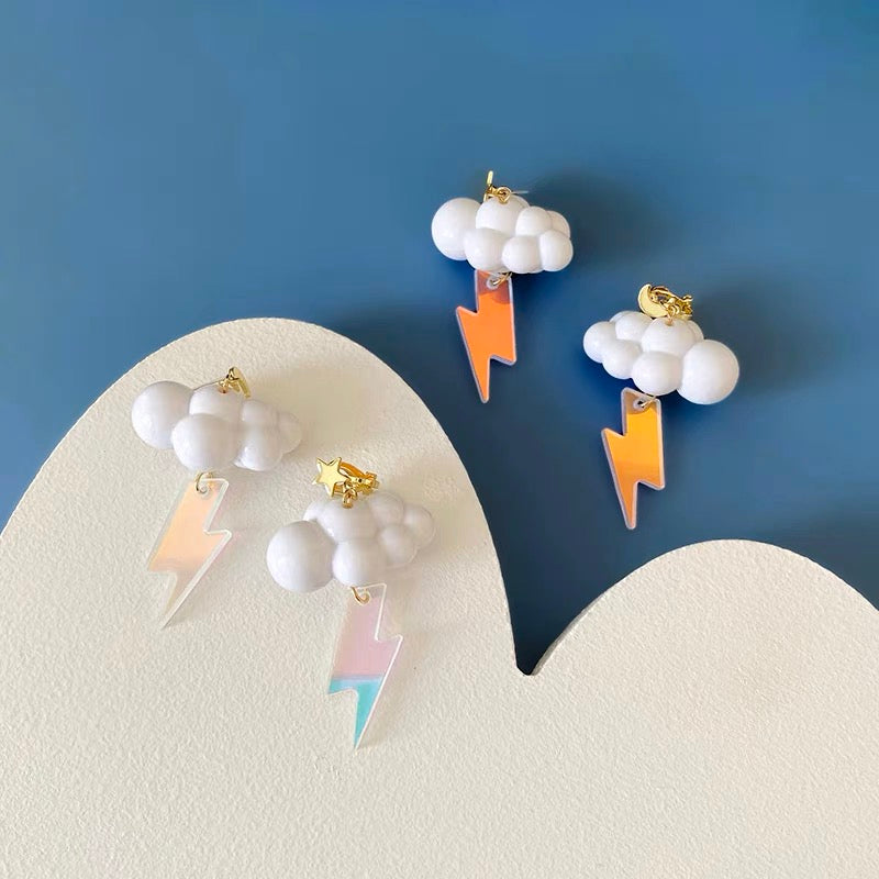 Statement cloud drop earrings