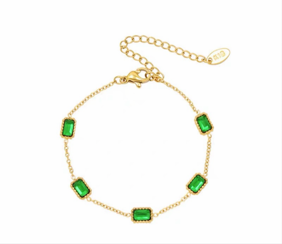 Green zircon bracelet