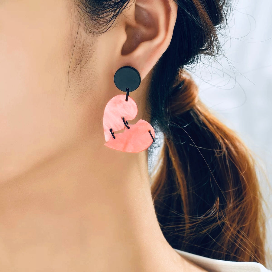 Broken heart earrings