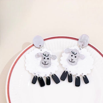 Funky big sheep earrings