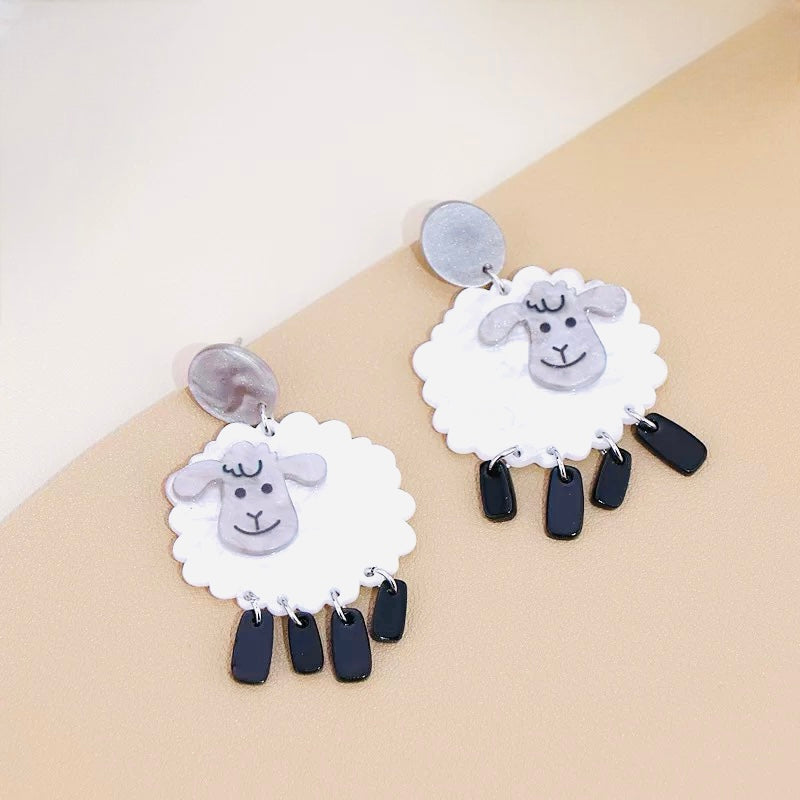 Funky big sheep earrings