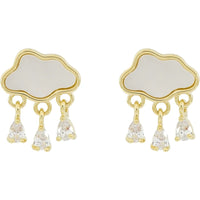 Mini cloud earrings in gold tone