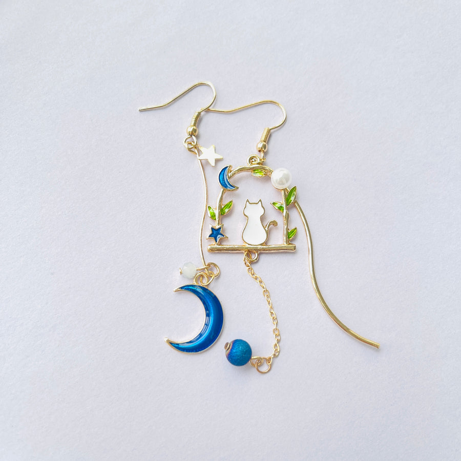 Moonlight Cat Earrings