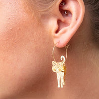 3D Cat hoop earrings