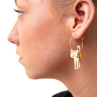 3D Cat hoop earrings