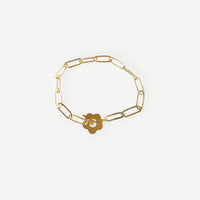 Flower & paperclip bracelet