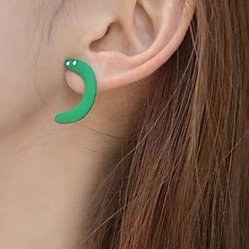 funky iconic single stud big EMOJI Single Earring