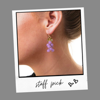 Grape earrings - green / purple