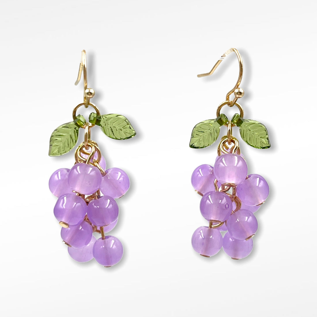 Grape earrings - green / purple