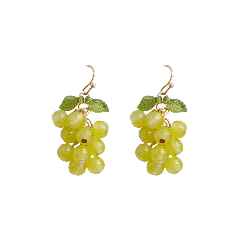 Grape earrings - green / purple