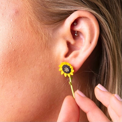 Sunflower 2-way earrings