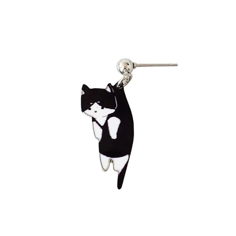 Hanging Black Cats - gold / silver