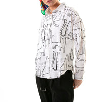 Abstract cat oversized shirt