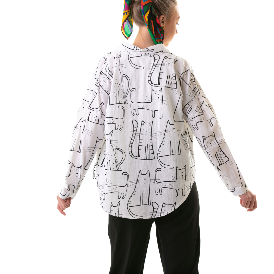 Abstract cat oversized shirt