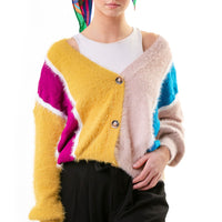 Multi-coloured marshmallow Oversized  CARDIGAN