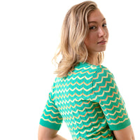 zigzag short sleeve knitwear