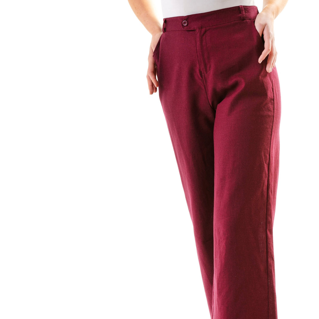 soft summer cotton linen crop pants with pocket