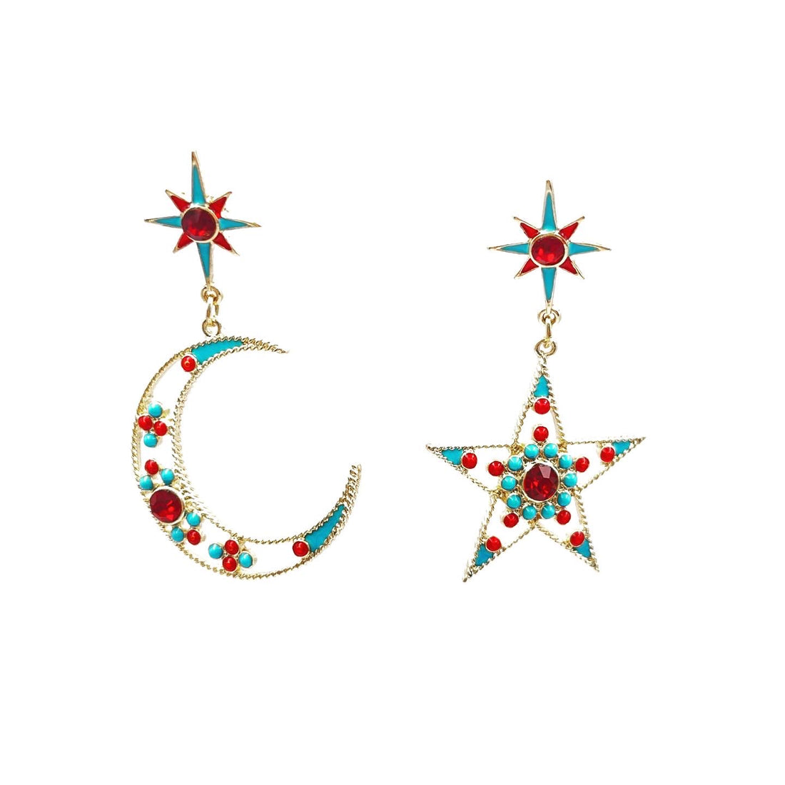 Boho moon & star earrings