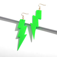 Oversized lightning-bolt earrings