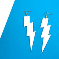 Oversized lightning-bolt earrings