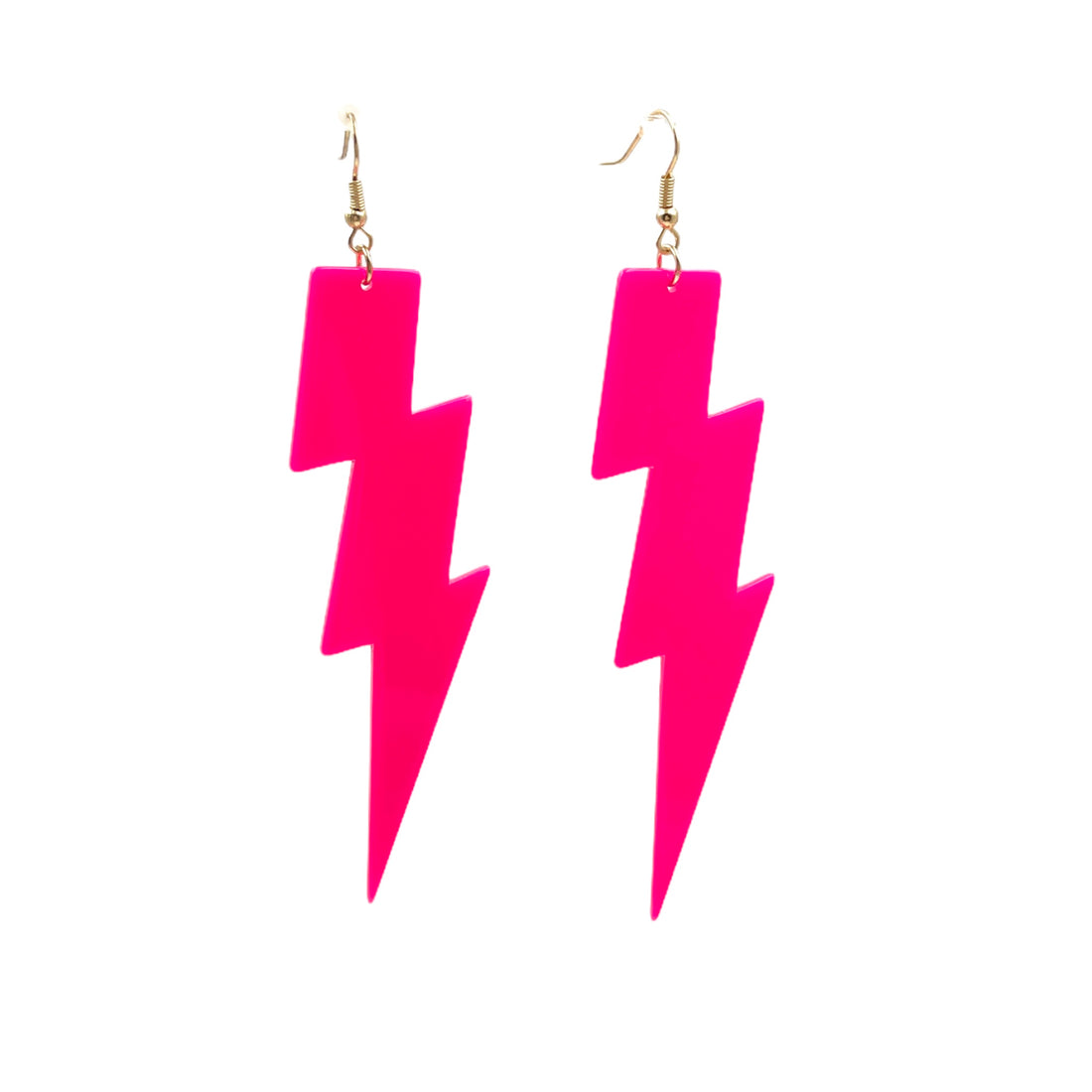 Oversized lightning-bolt earrings