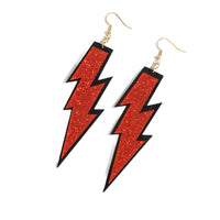 Oversized lightning-bolt earrings