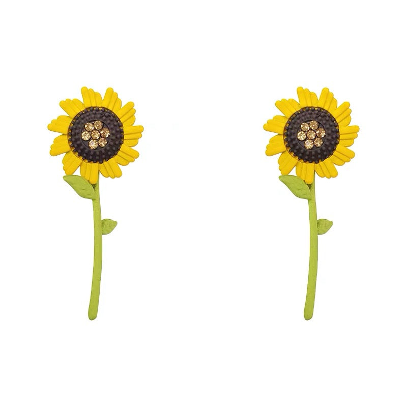 Sunflower 2-way earrings