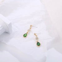 Vintage style green drop earrings