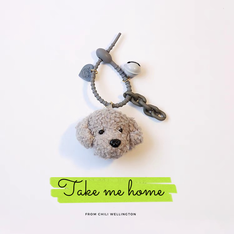 Poodle puppy keychain