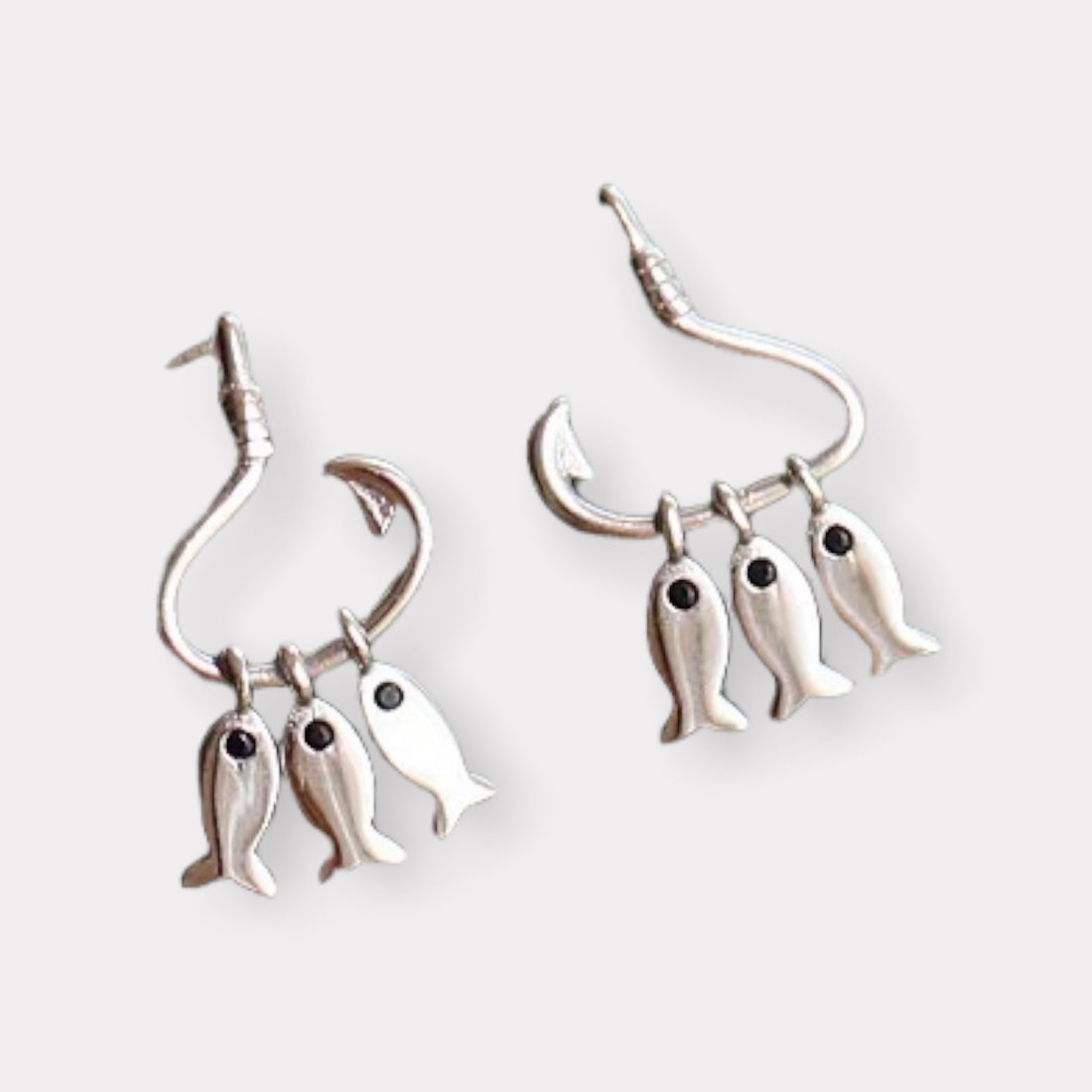Unique 3 little fish Dangle charms on hook earrings – Chili