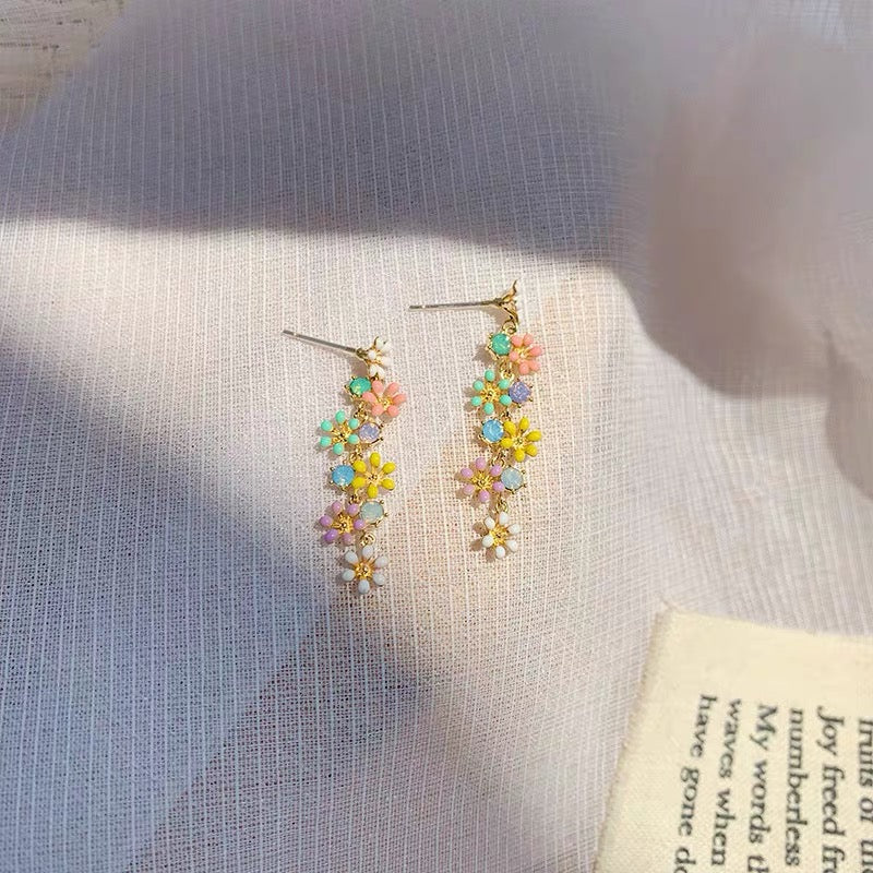 Hanging flower earrings