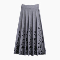 Elegant cosy A line knit skirt