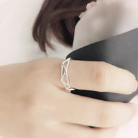 Silver abstract ring