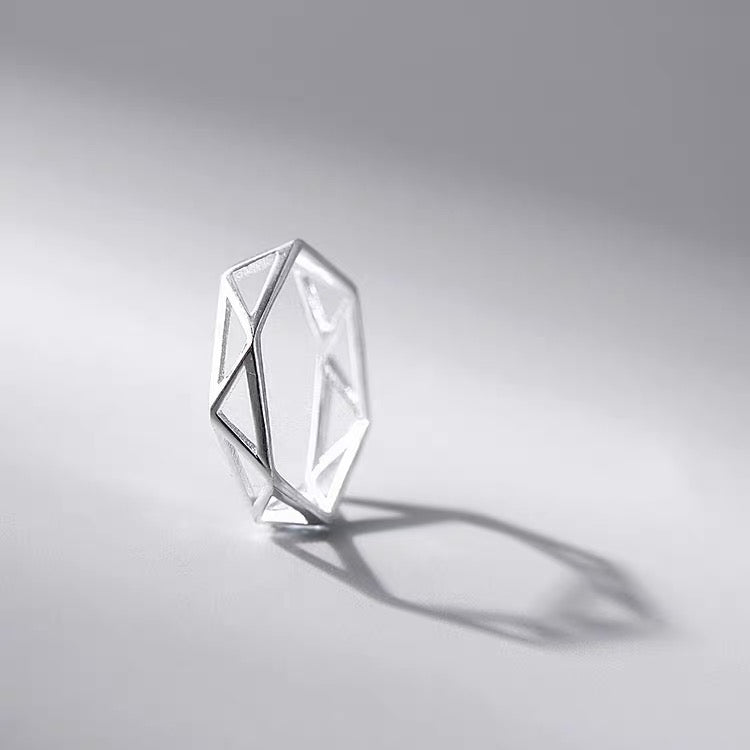 Silver abstract ring