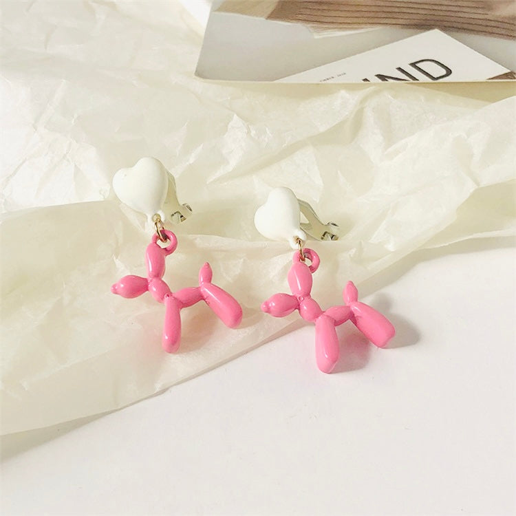 Cute poodle drop earrings