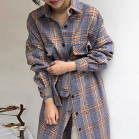 Winter check shirt /dress /coat with belt