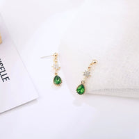 Vintage style green drop earrings