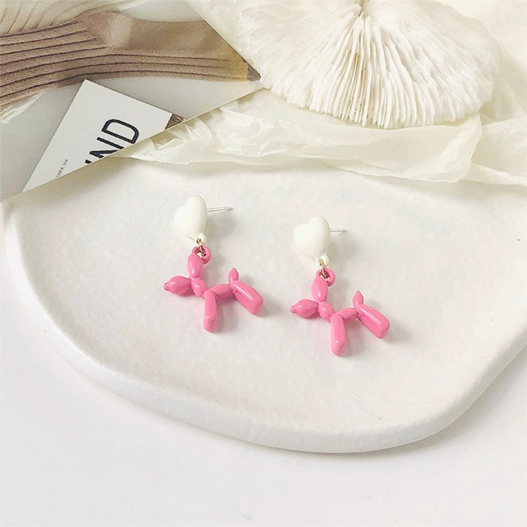 Cute poodle drop earrings