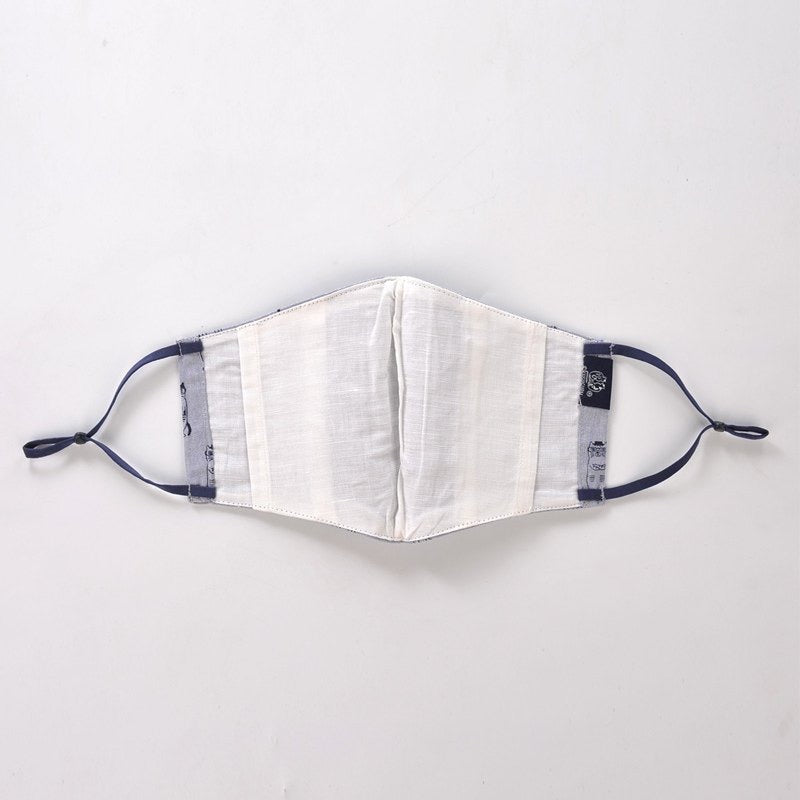 Triple layered cotton linen mask - cats with glasses