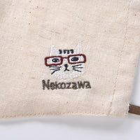 Triple layered cotton linen mask - “Nekozawa" the cat