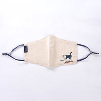 Triple layered cotton linen mask - "matilda" the cat