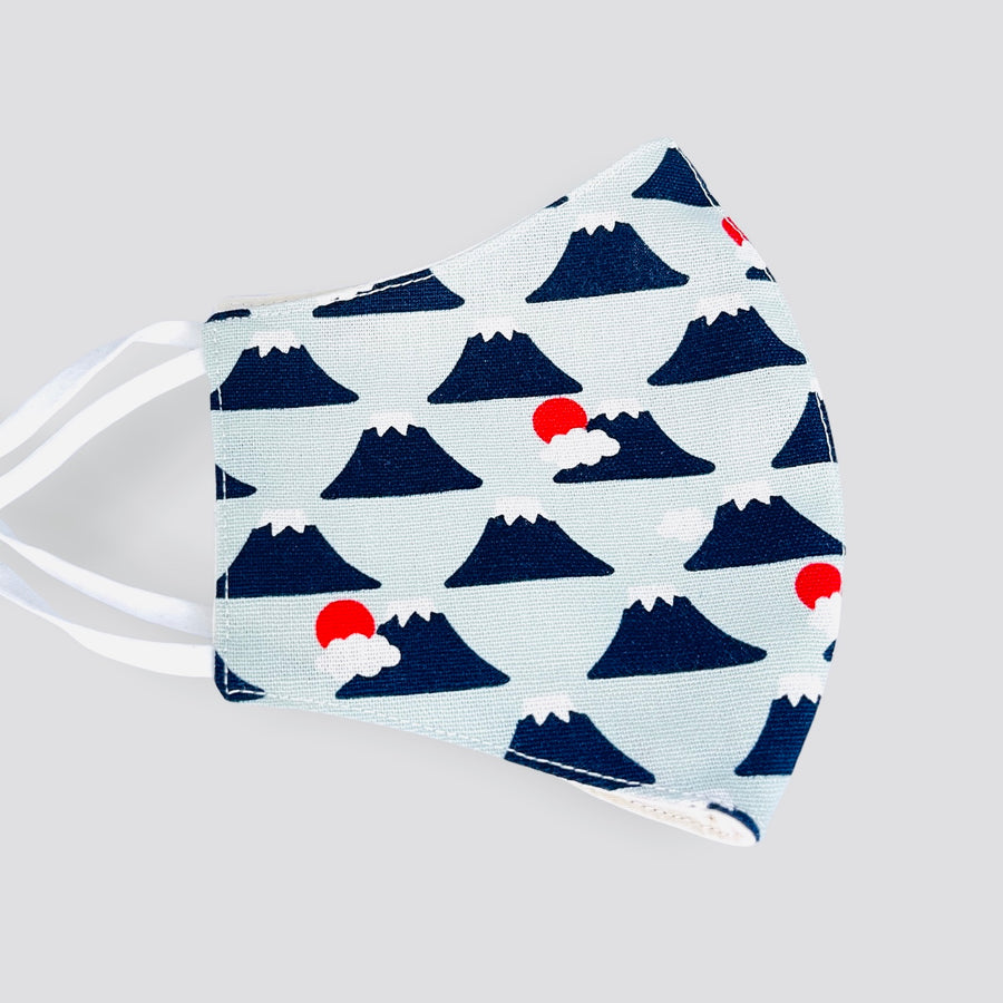 Handmade double layered cotton mask - Mount Fuji